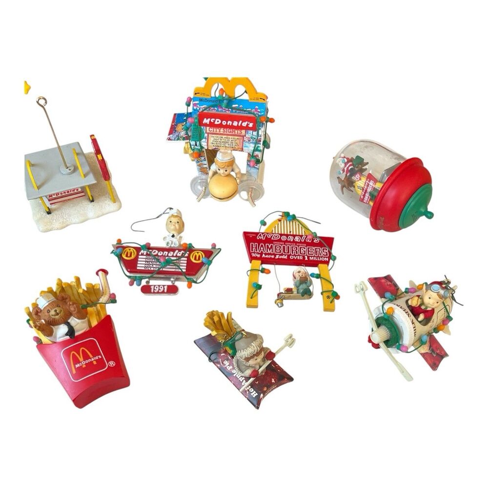 Lot of 8  Enesco McDonalds Christmas Ornaments 1990s